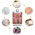 thumbnail image 6 of Yayeee 2 Pack Qtip Holder Bathroom Cotton Swab Canister with Lid Clear Dispenser Set, Brown Gingerbread Houses, 6 of 6