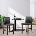 Gymax Set of 4 Bar Stools PVC Leather Counter Height Chairs for Kitchen