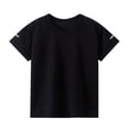 thumbnail image 1 of Zpanxa Boys Athletic Shirts Solid Color Round Neck Short Sleeve Sports Top Comfortable Running Tee With Polyester 4-5 Years, 1 of 5