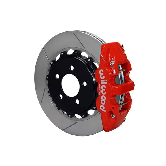 Wilwood 140-10941-R AERO4 Rear 14" Big Brake Kit With Red Calipers & Slotted Rotors, Compatible with 1963-1987 C-10/C15 Truck/SUV W/2.42 Axle