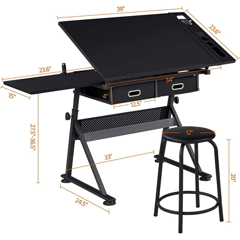 Adjustable art desk deals