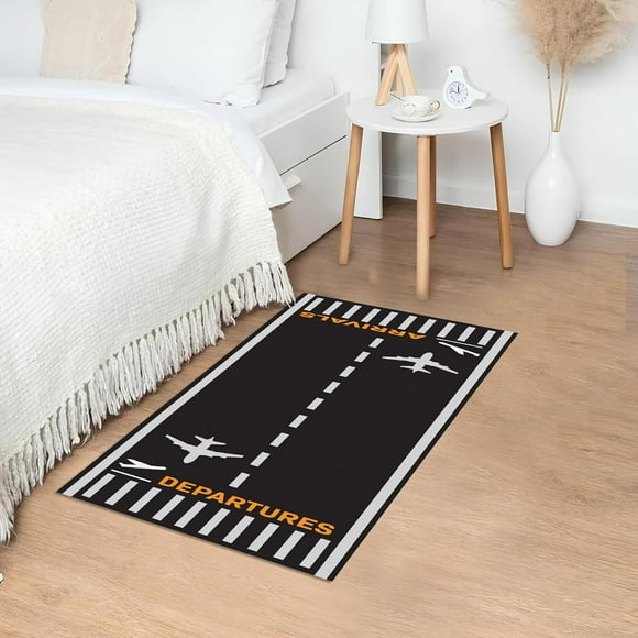 Airplane Runway Runner, Track Aircraft Plane Area Road Pattern Rug, Aviation Decor na60.0 (15.7\u201dx31.4\u201d)=40x80cm