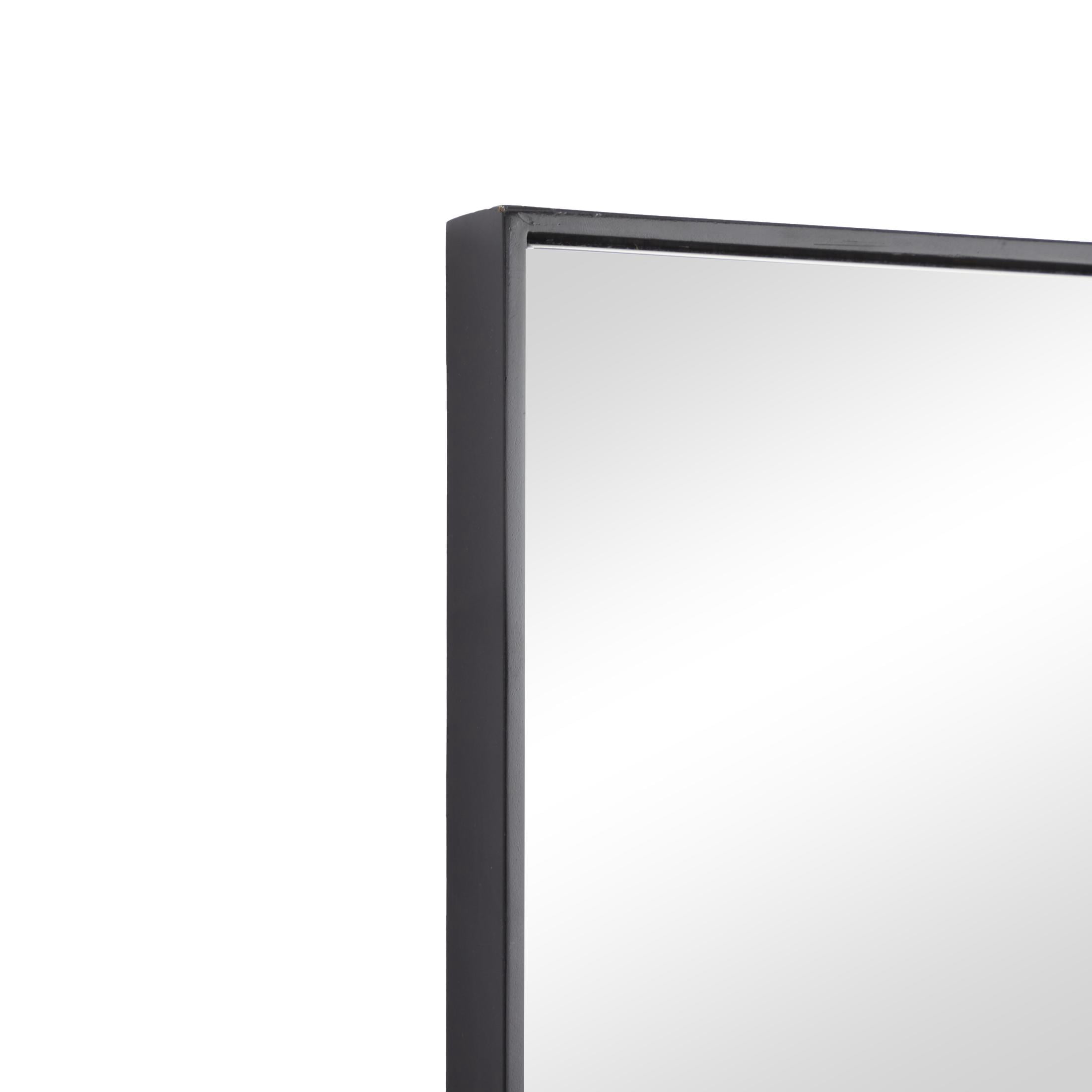 DecMode 18" x 36" Black Wall Mirror with Thin Frame
