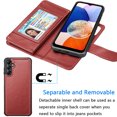thumbnail image 3 of Galaxy A14 5G Case, A14 5G Wallet Case, Samsung Galaxy A14 5G 6.6 inchs PU Leather Case, Tekcoo Luxury Cash Credit Card Slots Folio Flip Cover [Detachable Magnetic Case] & Kickstand - Wine Red, 3 of 6