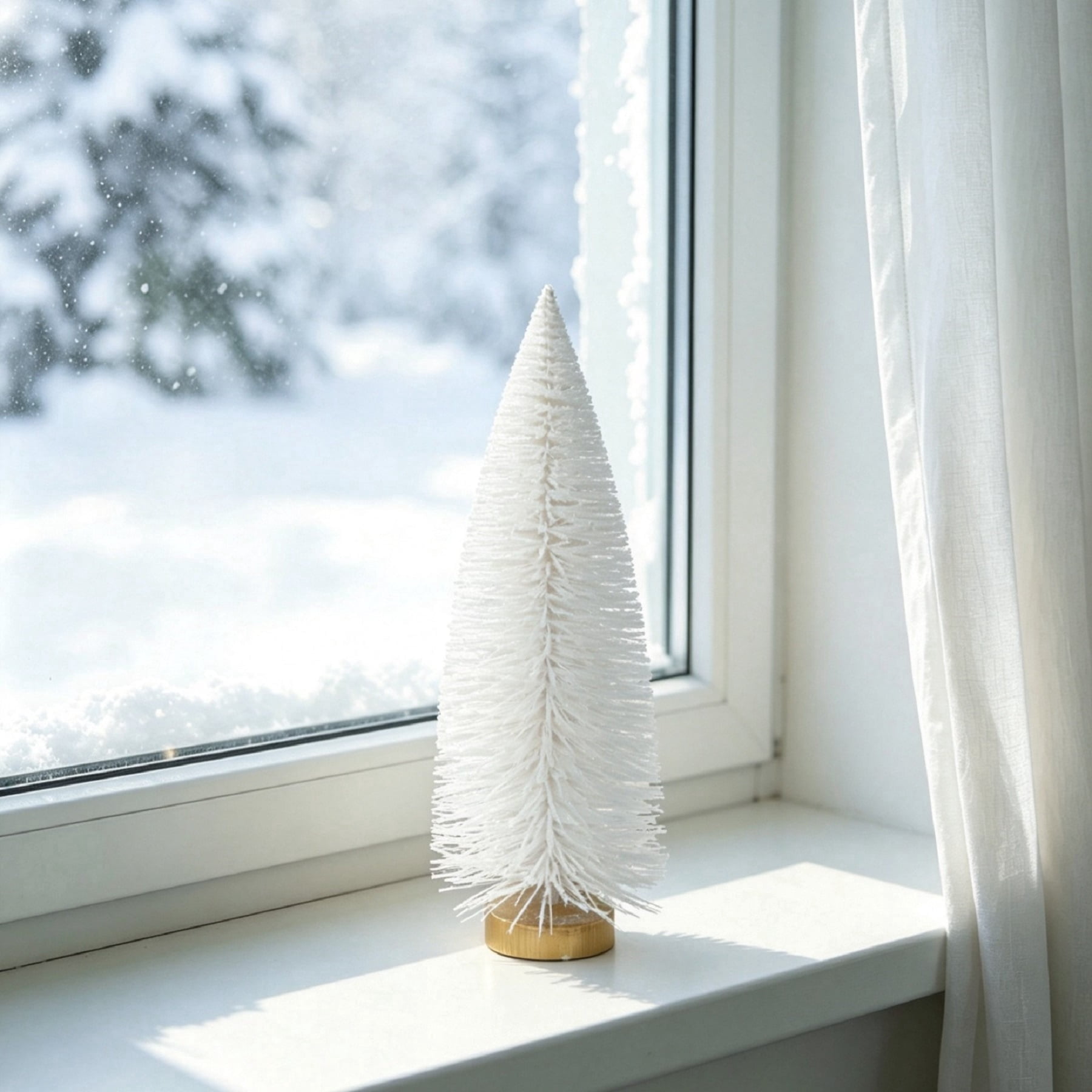 Christmas Village Pine Tree, White, 9", by Holiday Time