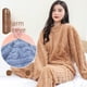 thumbnail image 1 of Conjunto cálido de pijama de vellón coral de Jacquard para mujer, otoño e invierno, ropa de hogar de franela cálida con forro polar grueso para parejas, 1 of 5