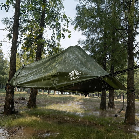 Flat Lay Camping Hammock Tent with Mosquito Net&Rainfly for Side Sleepers-330LBS