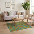 thumbnail image 3 of ODIKA 4'x6' Washable Area Rug Retro Abstract Geometric Prism Bold Vibrant Mid Century Striped Playful for Dorm Room, Small Living Stain Resistant Low Profile, Easy Care, 3 of 7