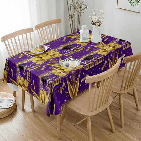 

Table Cloth Tablecloth Soft Polyester Table Cover Washable Decorative Oli-Proof Table Cloths for Parties Graduation Dining Room - Happy Graduation(#11 M-54x72 )
