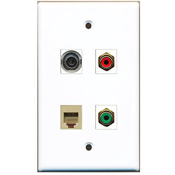 RiteAV - 1 Port RCA Red 1 Port RCA Green 1 Port Phone RJ11 RJ12 Beige 1 Port 3.5mm Wall Plate