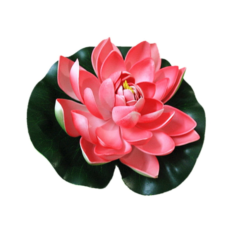 Fysho Artificial Flowers Simulation Floating Foam Lotus Flowers With Water Lily Pad Ornaments For Patio Koi Pond Pool Home Garden Walmart Com Walmart Com