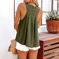 thumbnail image 6 of Rggeeun Womens Tank Tops Flowy Vest Plus Size Wide Strap Crew Neck Waist Draping Long Loose Fit Backless Breathable For Summer Outdoor Activities Trendy Tops,Green,Xxl, 6 of 8