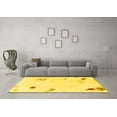thumbnail image 3 of Ahgly Company Machine Washable Indoor Square Abstract Yellow Modern Area Rugs, 8' Square, 3 of 4