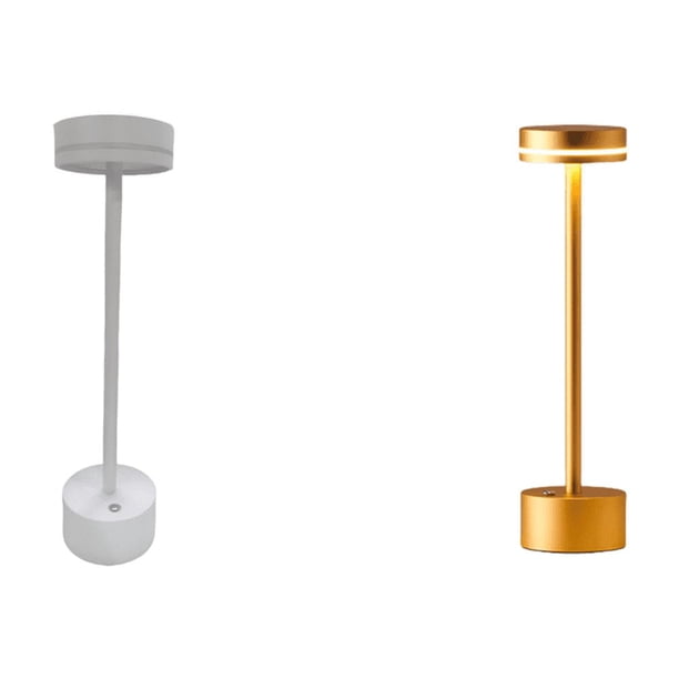 Lámparas Mesa Metal LED Lámpara Noche Moderna Con Carga USB para Del () Blanco