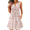 thumbnail image 2 of Sakmal Beach Summer Dresses for Women 2025 Pink Mini Sundress Casual Dress Floral Sleeveless Dresses, 2 of 5
