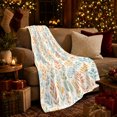 thumbnail image 3 of Autumn Botanical Leaf Pattern Burnt Orange Watercolor, Cozy Botanical Garden Scene, Warm Flannel Blanket for Sunroom and Reading Nook, Garden Lovers Thanksgiving Gift, Botanical Home Decor, 3 of 9