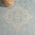thumbnail image 6 of SAFAVIEH Beach House Stanice Medallion Indoor/Outdoor Runner Rug, Aqua/Cream, 2'2" x 6', 6 of 7