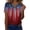 Wine, variant on Women's Patriotic 250th Anniversary USA Shirt V-Neck Button American Flag Print Short Sleeve T-Shirts