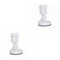 thumbnail image 3 of Cateissary Soporte de cabezal de ducha Soporte de ventosa ajustable montado en la pared Soporte giratorio Estante Abrazadera de soporte de rociador de baño blanco 2piezas Cateissary CBP078247, 3 of 6