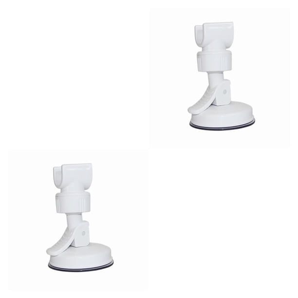 Monstrate Soporte de cabezal de ducha ajustable montado en la pared ventosa soporte de baño giratorio de 360 ° soporte de rociador doméstico blanco 2piezas Monstrate CBP078247