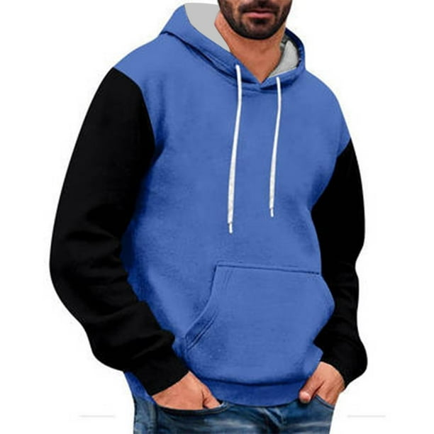 WILLBEST Sudaderas Hombre Men'S Versatile Simp Le Colorblocking Casual Sport Drawstring Hooded Sweatshirt Mediana
