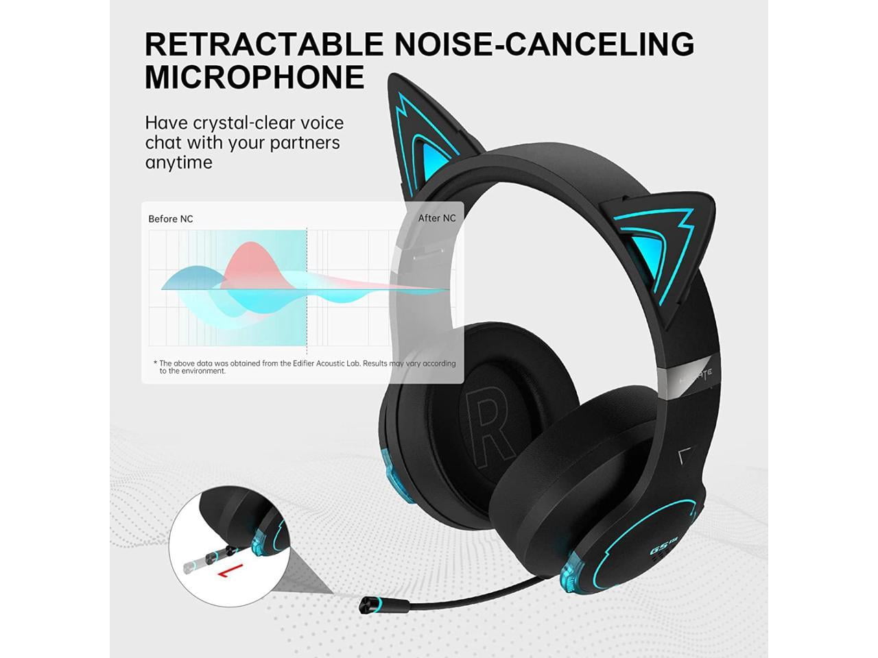 Edifier G5BT CAT Low Latency Low Latency Bluetooth Gaming Headset with Mic (Black)