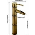 thumbnail image 5 of Grifo alto de bambú, grifo de lavabo con cascada de un solo control, grifo de lavabo de un solo orificio, agua fría y caliente disponible, grifo de baño de bronce, boquilla de tres juntas, 5 of 5