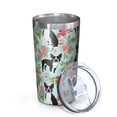 thumbnail image 2 of Boston Terriers and Flowers 10oz Tumblers Stainless Steel Tumbler with Lid and Straw,Vacuum Insulated Double Wall Travel Tumbler Cups with Cleaning Brush for Coffee, Tea, 2 of 4