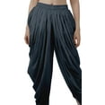 thumbnail image 4 of Moomaya Solid Punjabi Patiala Salwar Dhoti Pants For Women, Elastic Waist Relaxed Baggy Trousers, 4 of 6