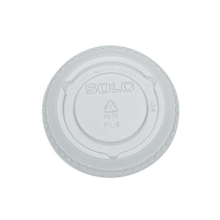 DyGTyX PL4N No-Slot Plastic Cup Lids, 3.25-9oz Cups, Clear, 100/Sleeve, 25 Sleeves/Carton