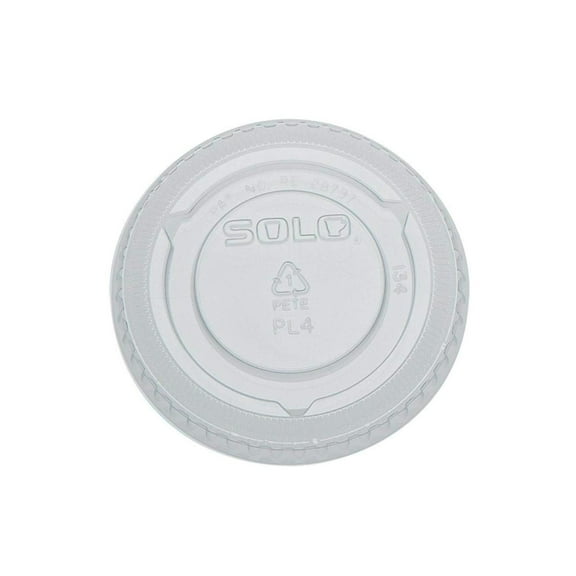 DyGTyX PL4N No-Slot Plastic Cup Lids, 3.25-9oz Cups, Clear, 100/Sleeve, 25 Sleeves/Carton