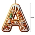 thumbnail image 5 of Dserfhy 1/26Pcs Gingerbread Alphabet Ornaments 26 Initial Letter Candy Cane Pendant with Berries Pattern Mini Monogram Christmas Tree Hanging Decoration, 5 of 8