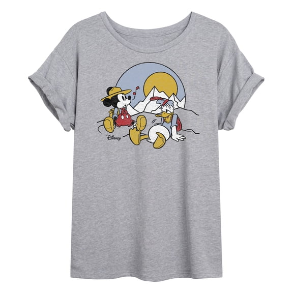 Disney - Mickey & Friends - Mickey & Donald Duck Need Rest from Hiking - Women's Oversized T-Shirt