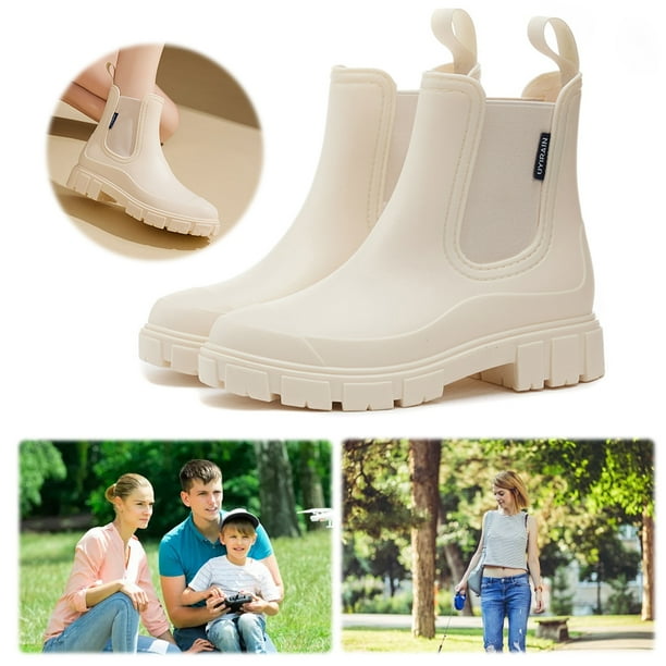 Botas Lluvia Cortas Tobillo Elegantes Antideslizantes para Viajes Al Aire Libre