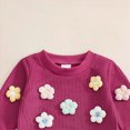 thumbnail image 5 of TOWED22 Newborn Toddler Infant Girl Clothes Fall Winter 2 Piece Outfits Long Sleeve Soft Sweatshirt + Elastic Waist Pants Set(Hot Pink,12-18 M), 5 of 8