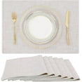 thumbnail image 4 of Cotton Linen Placemats, Set of 6, 13 x 19 Inch, Neutral Beige, Washable Table Mats for Indoor & Outdoor Dining, Easy to Clean, Farmhouse Style, 4 of 4