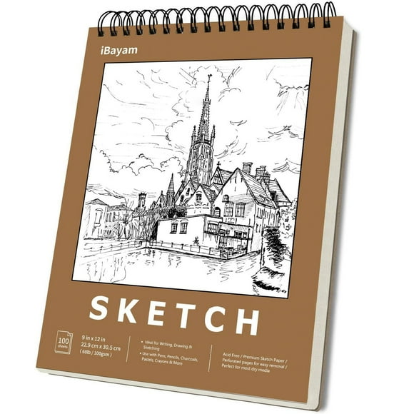 tumgatte 22CMX3CM Premium Sketchbook Set 1 Pack Bound Drawing Paper 100 Sheet Sketchbook - Art Drawing Sketchpad Kids' Supplies Clearance