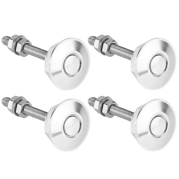 2X Long Push Button Quick Release Hood Pins Lock Clip Latch