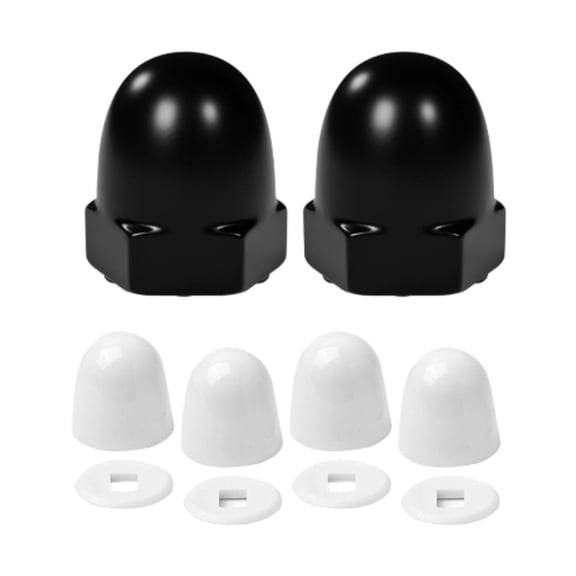 CoudarTitie Toilet Bolt Covers Easy Installation Decorative Practical Elegant Decoration Set Black White Set