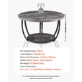 thumbnail image 3 of KFFKFF Round Coffee Table, Modern 2-Tier Wooden Center Table with Open Storage, Minimalist Design with Sturdy Metal Frame for Living Room or Office, Easy to Assemble, Grey, 3 of 9