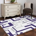 thumbnail image 3 of Modern Geometric Blue Area Rugs 4'x6', Washable Small Throw Rugs for Office Bathroom, Abstract Minimalist Artwork Lines Indoor Outdoor Rug Non-Slip Low Pile Carpet Runner Reversible Floor Mats, 3 of 8