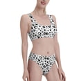 thumbnail image 2 of Vsdgher Womens High Waisted Bikini Sets Two Piece Swimsuit Black Footprints Print Tummy Control Bathing Suit-Large, 2 of 8