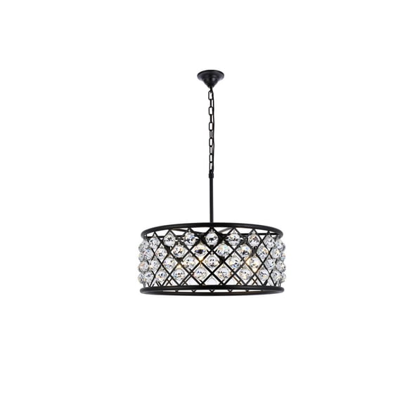 1214 Madison Collection Pendant Lamp D:25in H:10.5in Lt:6 Mocha Brown Finish Royal Cut Crystal (Clear)