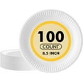 thumbnail image 1 of CNKOO Disposable Paper Plates 8.5 Inch [200 Count]  White Uncoated Plates for Party  8.5" Paper Plate Bulk, 1 of 9