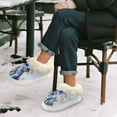 thumbnail image 5 of POLERO Womens Slippers Watercolor Border Collie Print Fuzzy Slippers for Women Indoor Fluffy Plush House Shoes for Ladies Bedroom Shoes, Size 7-8, 5 of 7