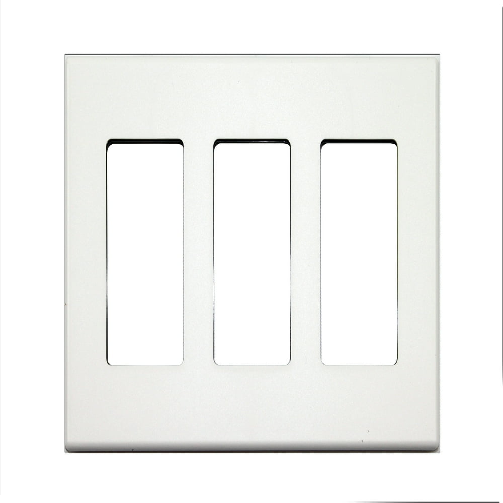 Control4 C4FP3WH 3Gang Wall Plate Screwless SnapOn Mount, White (10
