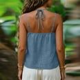 thumbnail image 6 of FDGIU Women's Lace Trim V Neck Spaghetti Strap Camisole, Crinkled Woven Loose Sleeveless Casual Tank Top, 6 of 7