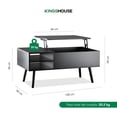 thumbnail image 4 of Mesa de Café Elevable MDF Color Negro con Almacenamiento Interno, Mesa de Centro negro M, 4 of 8