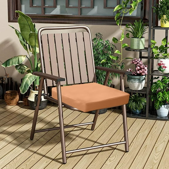 15.7x15.7 Inch Outdoor Waterproof Square Seat Cushion with Non-Slip Backing for Patio Furniture Camping Chair and Indoor Use Sponge Filled Pad