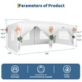 thumbnail image 2 of 10x20 Heavy Duty Pop Up Canopy Tent with 6 Removable Sidewalls, Easy Up Commercial Canopy Tents for Parties, Large Outdoor Canopies with 3 Adjustable Heights, Stakes X18, Ropes X6, 2 of 9